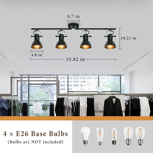 Enhance Your Space with the Auffel 4-Light Track Lighting Kit Ceiling Black