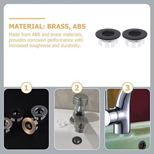 Homoyoyo 2pcs Antique Brass Overflow Drain Cover Trim for Sink and Bathtub