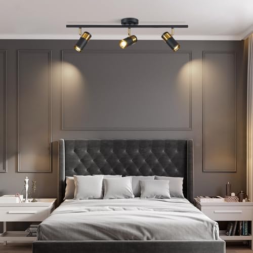 Modern 3-Light Adjustable Black Track Lighting Kit for Home Use