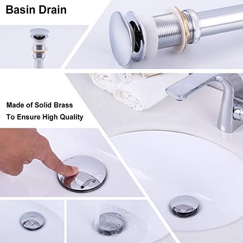 Bathroom Sink Drain Without Overflow Pop Up Stopper Polished Chrome D500021C