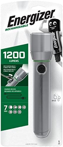 Energizer Rechargeable LED Metal Flashlight with USB Charging Cable