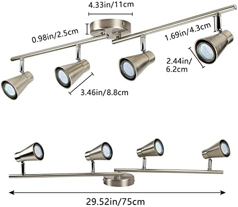DLLT 4-Light LED Track Lighting Kit with Brushed Nickel Finish