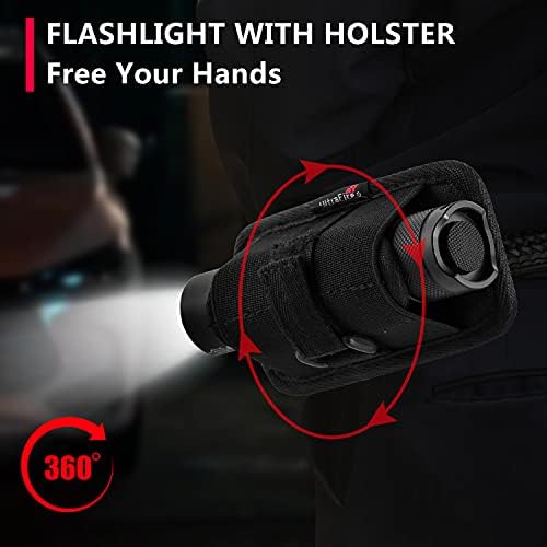 ULTRAFIRE Premium Tactical LED Flashlight with Holster Bright Compact and Durable