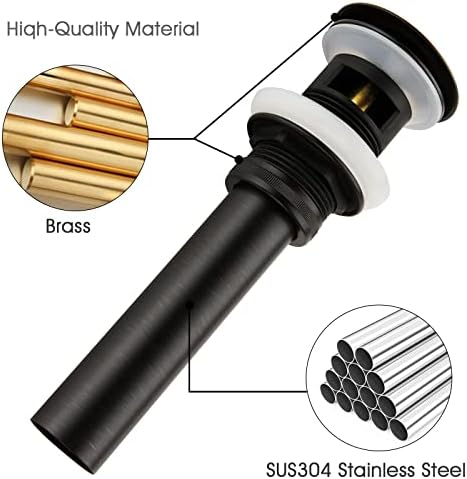 Durable Sink Drain Stopper for Bathroom - Solid Metal Oil-Rubbed Bronze