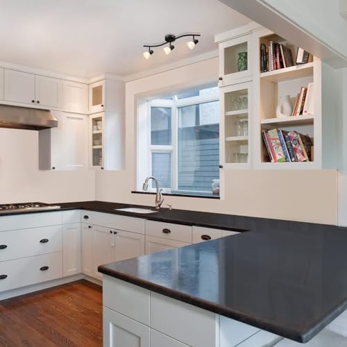 Curated Black Track Lighting with Glass - 3-Light Kitchen Fixture