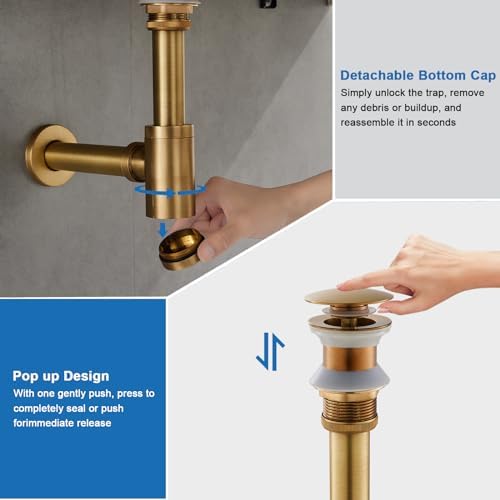 Adjustable 1-14 Bath Sink P-Trap Complete Set