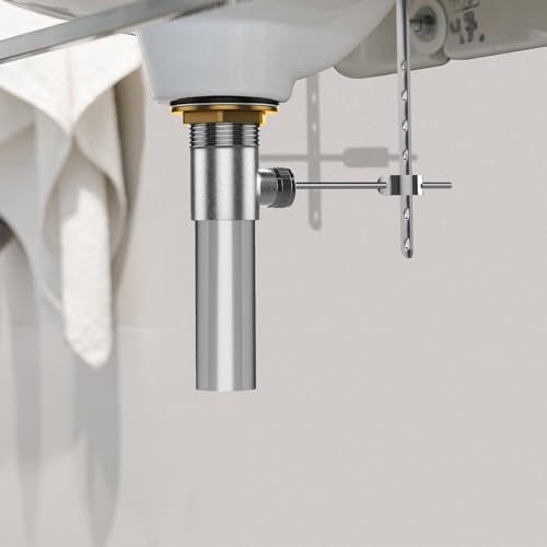SmartFloBath Pop Up Drain Stopper Assembly with Overflow and Ball Lift Rod