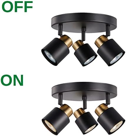 Trendy 3-Track Lighting Kit Matt Black Brass Ceiling Spotlight
