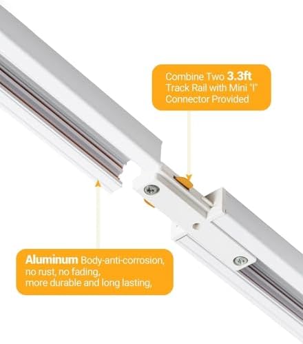 TuyuBEE Zoomable Plug-in Track Lighting Kit with 8-Light 66FT LED Track
