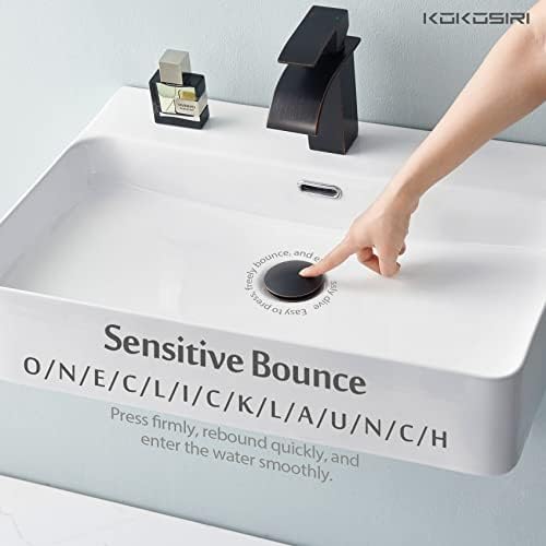 KOKOSIRI Bathroom Sink Drain with Detachable Hair Catcher