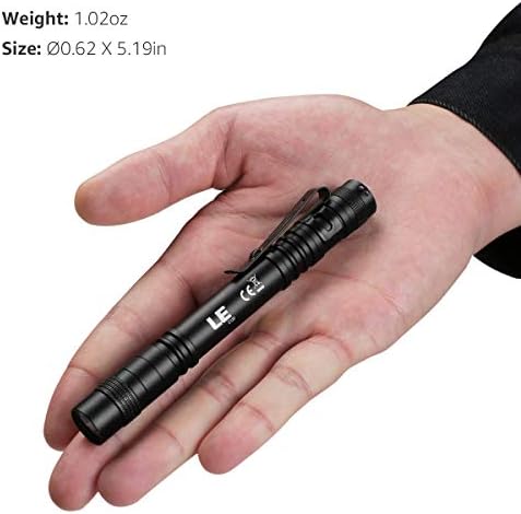 Lepro Bundle - Waterproof Compact 2 Pack led pen flashlights with wide beam