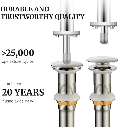 Pop Up Sink Drain Stopper Brushed Nickel