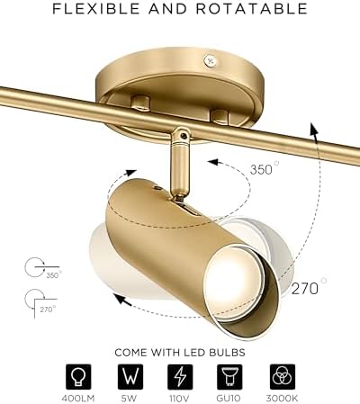 Elegant Gold LED Track Lighting