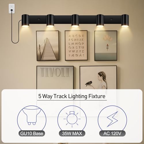 BoostArea 5 Light Track Lighting Kit Black Modern