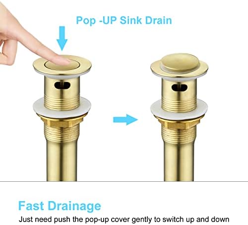 CREA Gold Bathroom Sink Drain with Hair Catcher