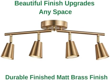 4-Bulb Track Lighting Kit with Adjustable Brass Finish for Home