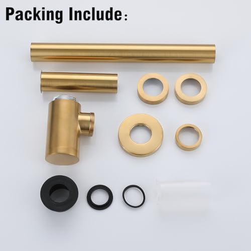 Bathroom Sink P-Trap Dark Gold Brass Contemporary Design 5 Years Warranty