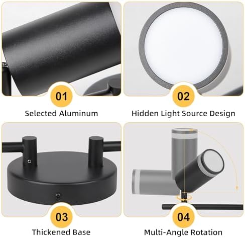 4 Light Black Track Lighting Fixture Modern Kitchen Ceiling Light