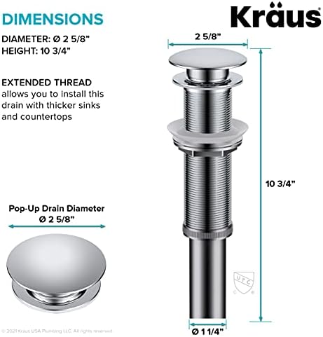 Kraus Chrome Sink Drain Assembly