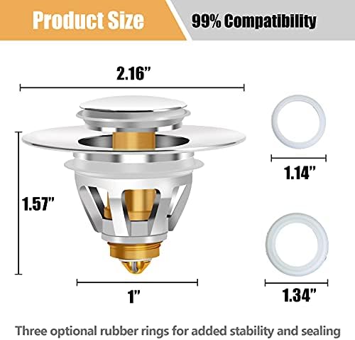 Quick-Install Sink Stopper for US Standard Bathroom Sinks