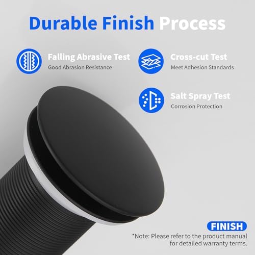 BWE Pop-Up Drain Assembly with Strainer for Bathroom Sink
