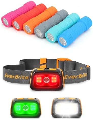 6-Piece Flashlight Set with Rechargeable Headlamp