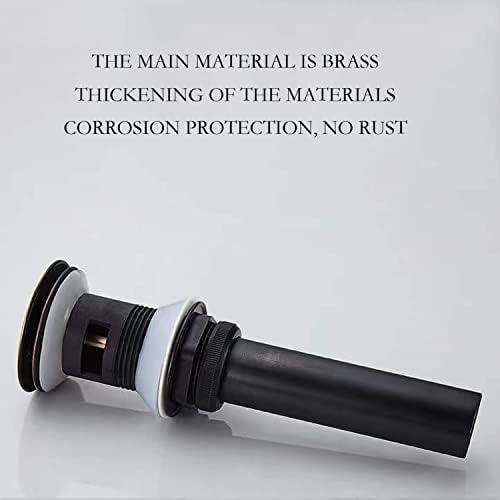 Hoyoju Pop Up Sink Drain with Overflow Bouncing Style Brass Stopper