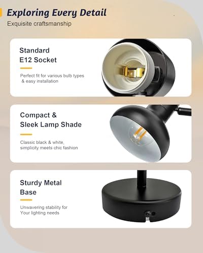 LTBLIGHT 6-Head Adjustable LED Track Lighting Kit Black Metal