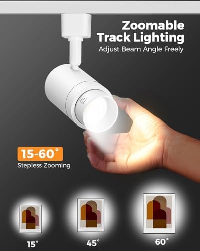 TuyuBEE Zoomable Plug-in Track Lighting Kit with 8-Light 66FT LED Track