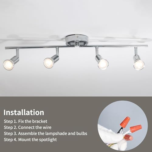 Qcyuui 4-Light Track Lighting Kit