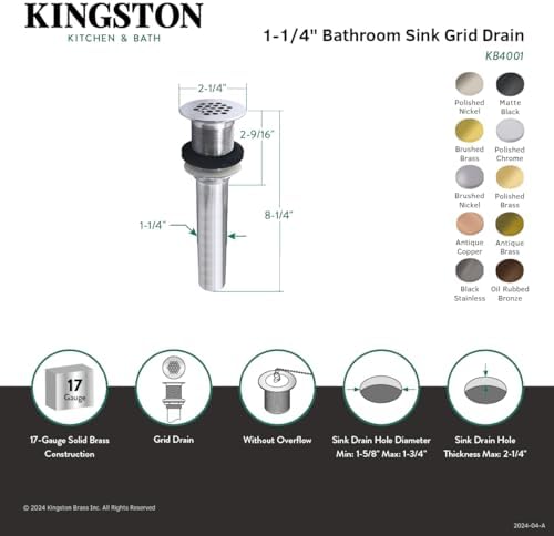 Fauceture Kingston Brass Grid Drain Faucet