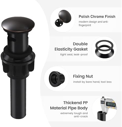 Elegant Oil Rubbed Bronze Sink Drain Stopper Assembly