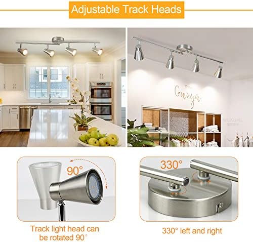 DLLT 4-Light LED Track Lighting Kit with Brushed Nickel Finish