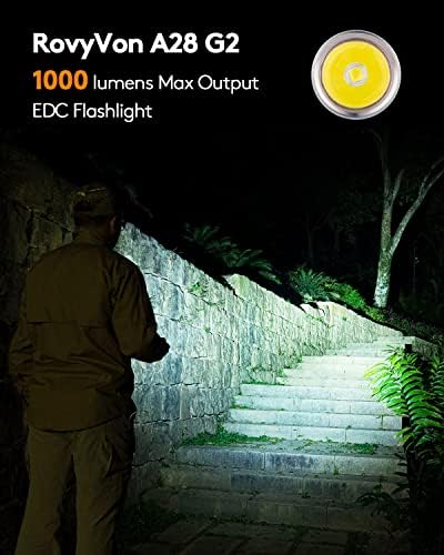 RovyVon A28 G2 EDC RechargeablePocketFlashlight - 1000lumens Compact Design for Daily Carry