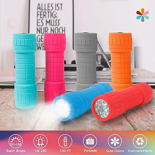6-Piece Flashlight Set with Rechargeable Headlamp