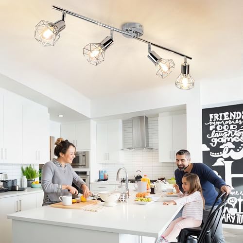 DLLT 4 Lights Track Lighting Kit Modern Wall Ceiling Decor