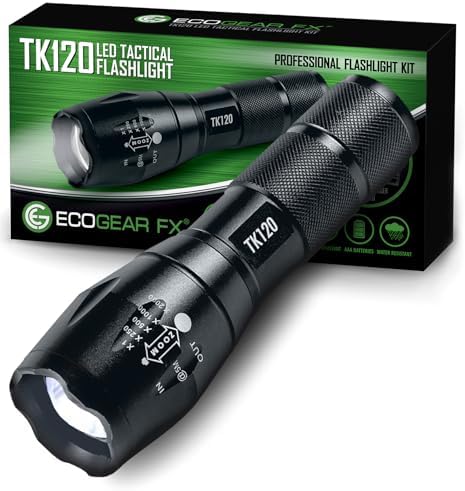 EcoGear FX Complete LED Tactical Flashlight Kit with Rechargeable Battery