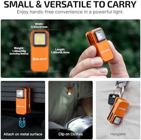 OLIGHT Oclip Rechargeable Flashlight Dual Light Sources 300 Lumens EDC Keychain Light