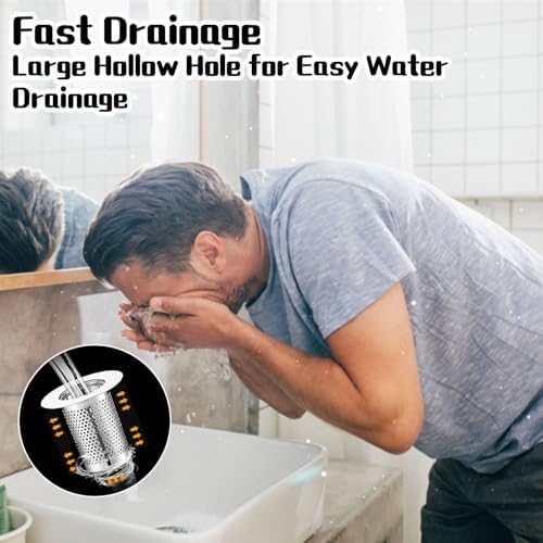 2-Piece Stainless Steel Sink Drain Stopper for US Sinks