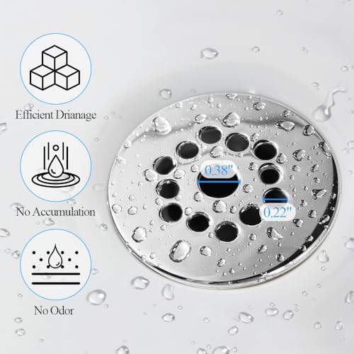 WiseWater 2 Pack Grid Drain Strainer Set for Overflow Bathroom Sink