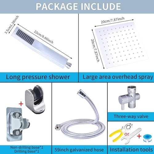 Experience the ultimate in luxury with Peisaluo rainfall shower head 10m hose