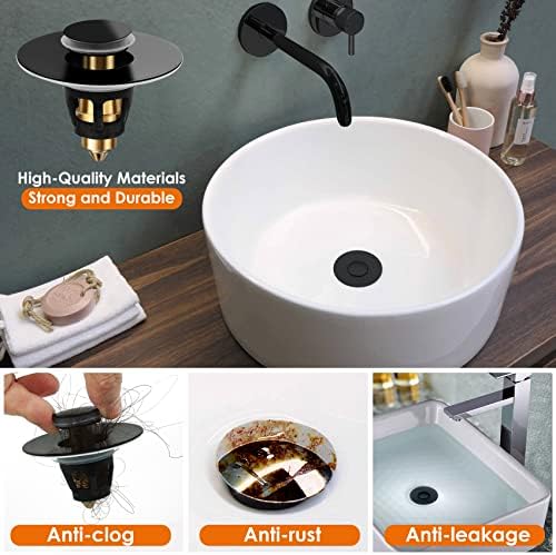 Universal Bath Sink Stopper with Stainless Steel Hair Catcher