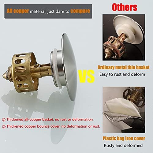 1 14 Brushed Nickel Sink Drain with Brass Strainer Basket