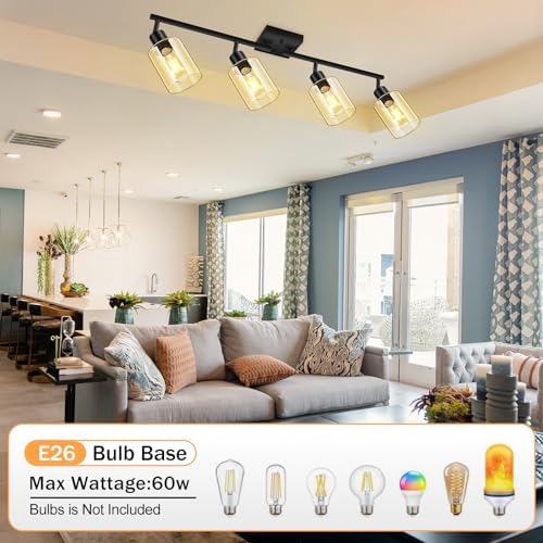 BoostArea LED 4 Light Track Lighting Kit with Rotatable Heads