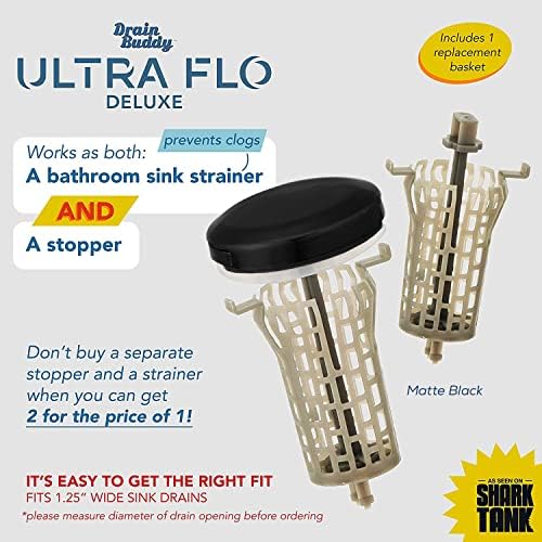 Drain Buddy Ultra Flo - 2-in-1 Sink Stopper Hair Catcher