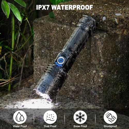 Cinlinso Super Bright LED Flashlight with 5 Modes and IPX7 Waterproof