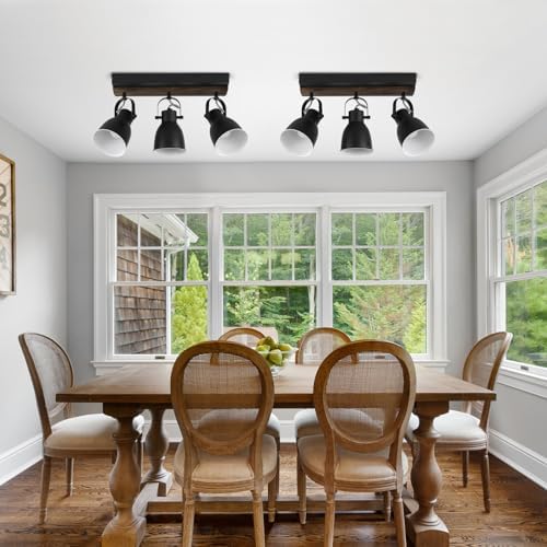 KEESFU Lighting Farmhouse Track Lighting Dimmable with Remote Control