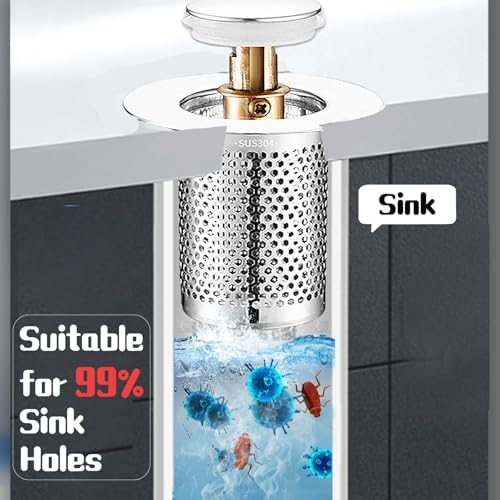 2-Piece Stainless Steel Sink Drain Stopper for US Sinks