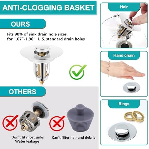 HeroGo Universal Sink Drain Stopper for Bathroom Bathtub