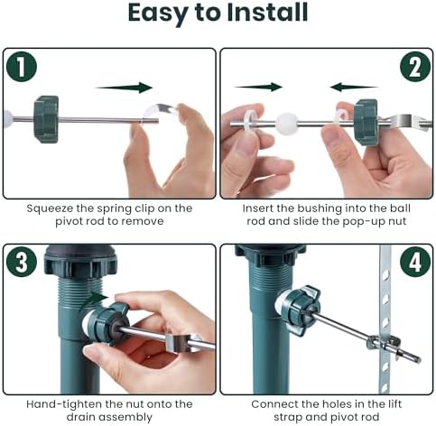 Enhon 2Pack Bathroom Sink Stopper Kit Durable Easy to Install